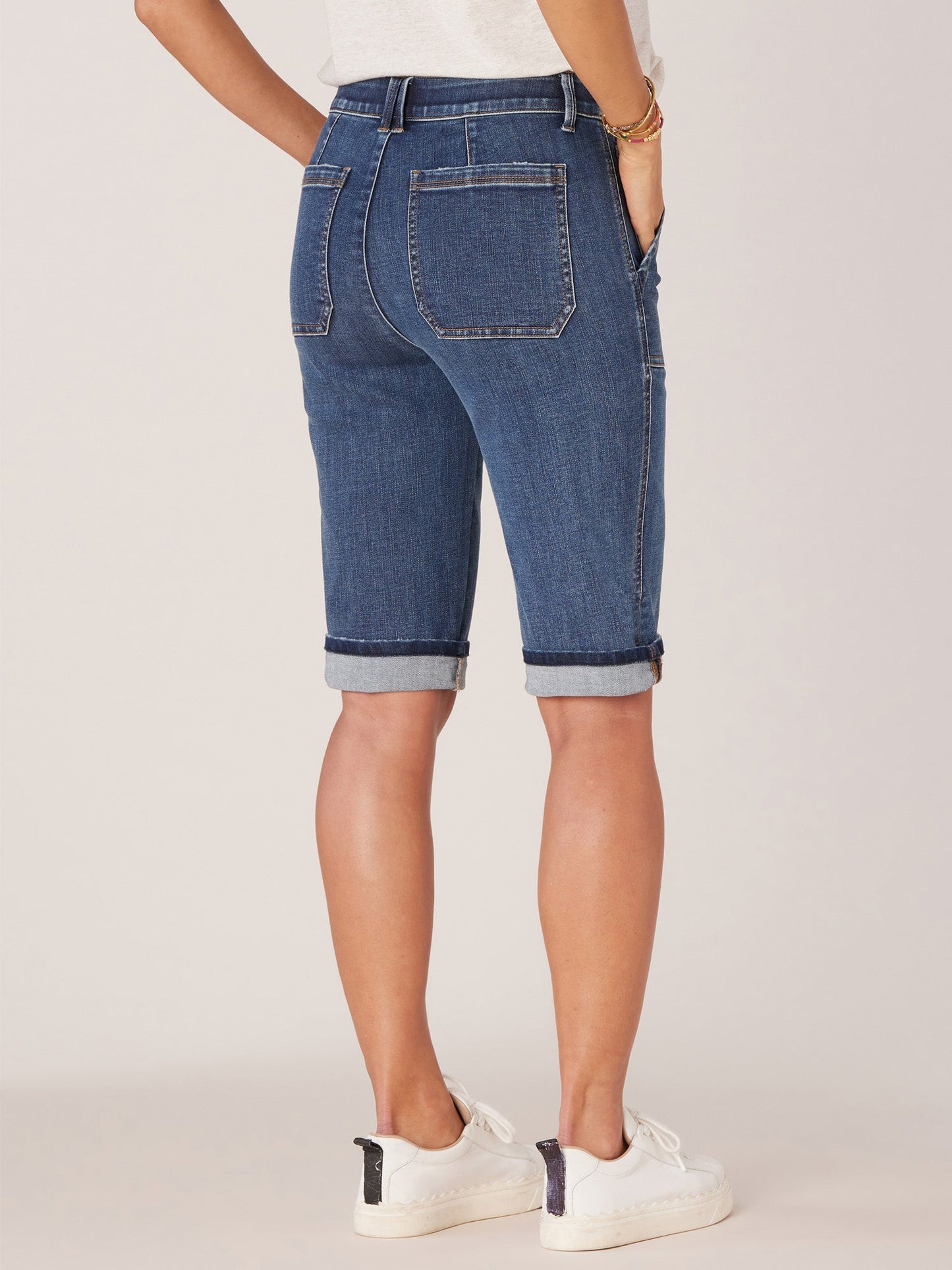 Absolution Petite Cuffed Hem Repreve Bermuda Short with Coin Pockets