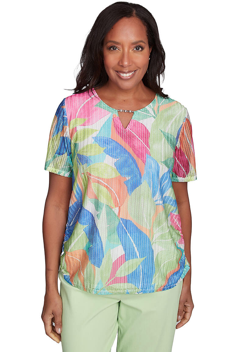 Petite Parrot Cay Tropical Mesh Top