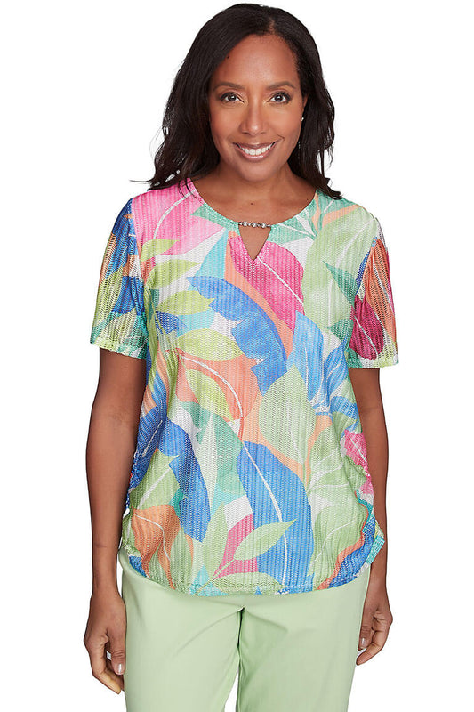 Petite Parrot Cay Tropical Mesh Top