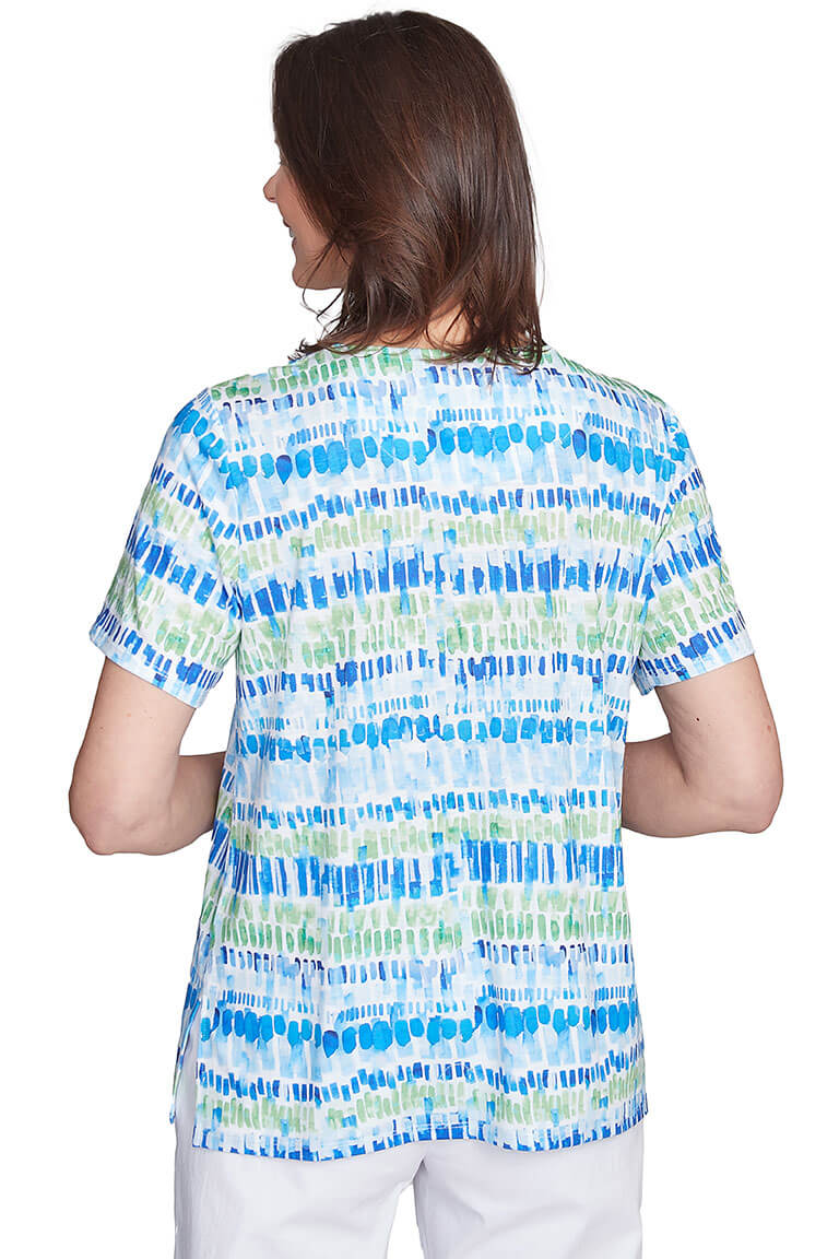 Petite Parrot Cay Jewel Pleated Neck Tee