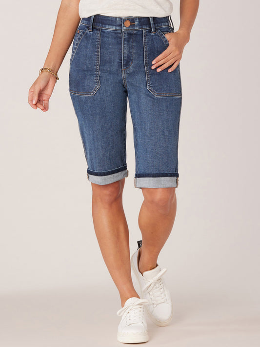 Absolution Petite Cuffed Hem Repreve Bermuda Short with Coin Pockets