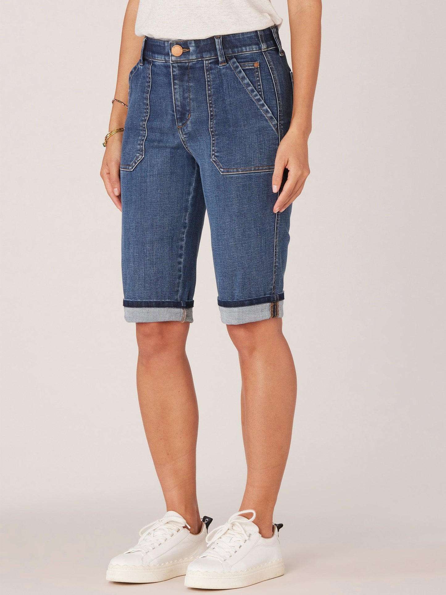 Absolution Petite Cuffed Hem Repreve Bermuda Short with Coin Pockets