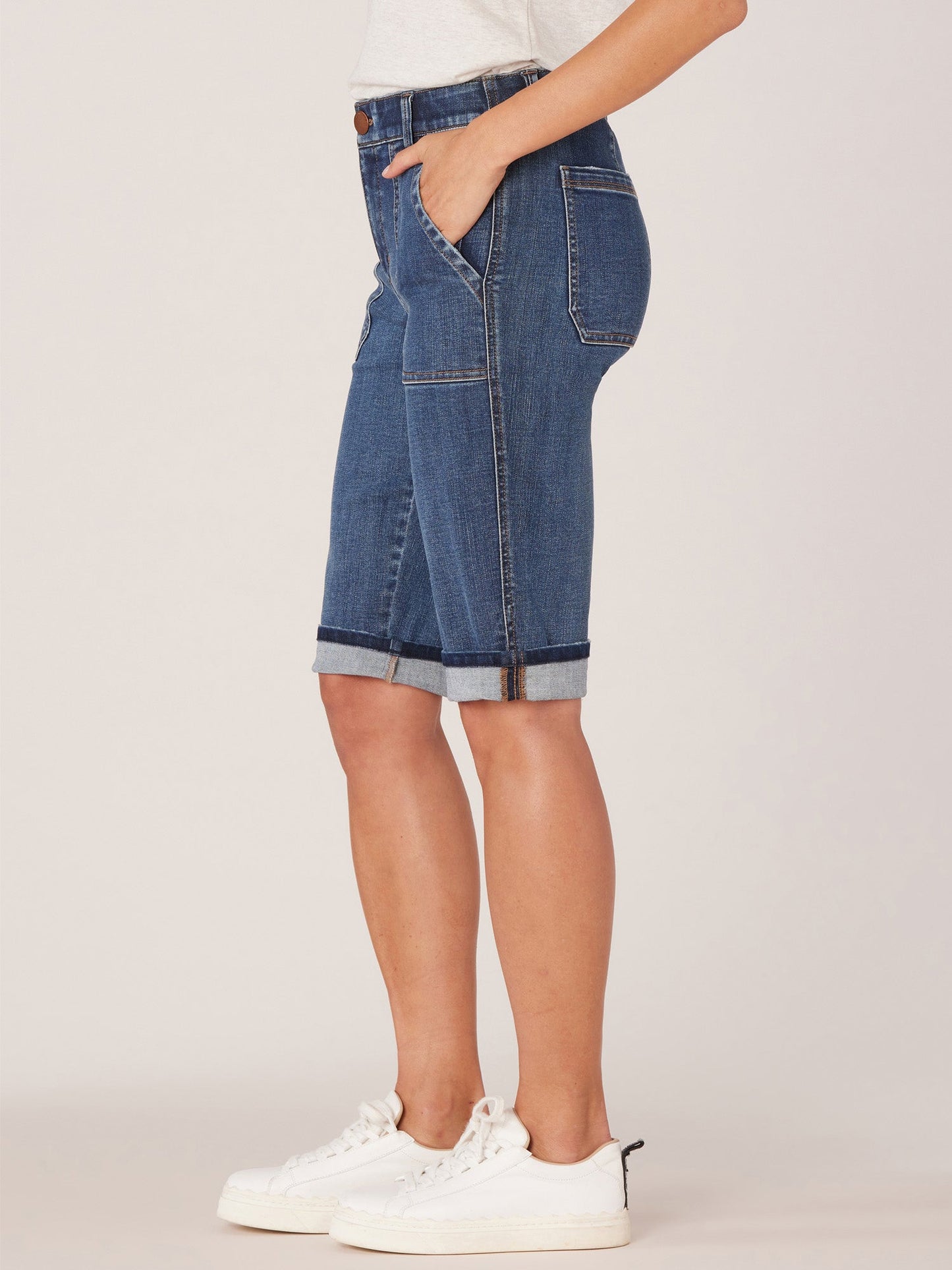 Absolution Petite Cuffed Hem Repreve Bermuda Short with Coin Pockets