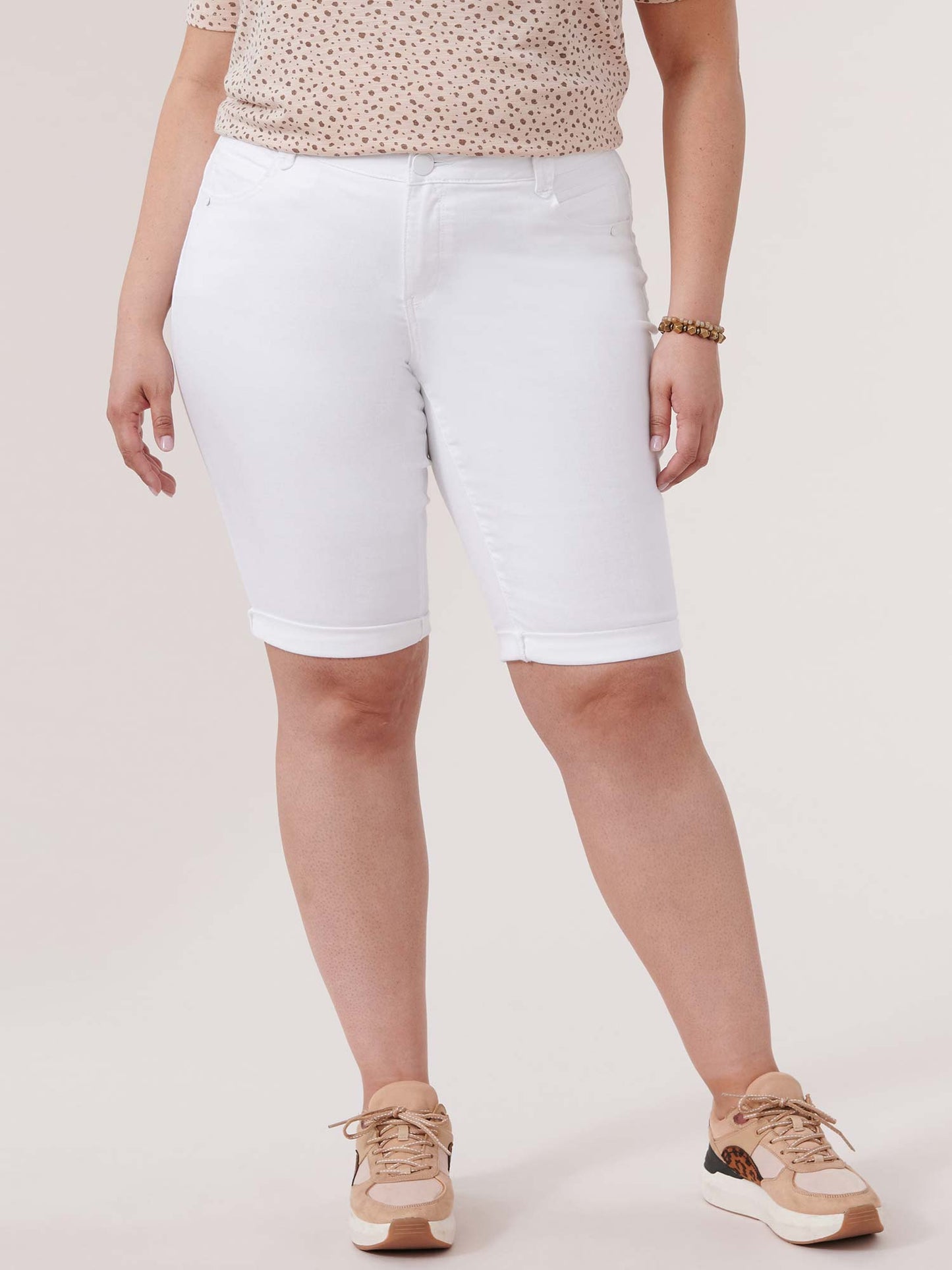 Absolution® White Denim Booty Lift Plus Bermuda Shorts