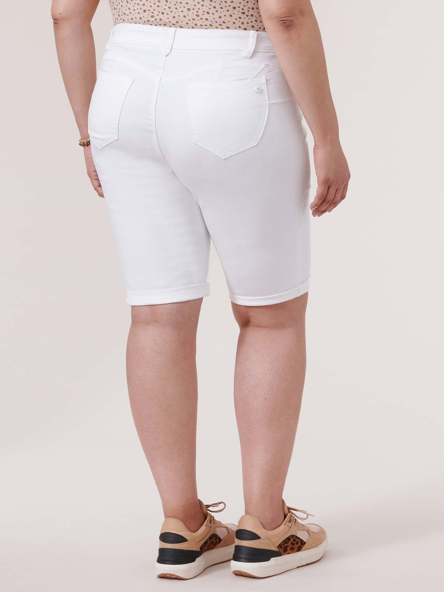 Absolution® White Denim Booty Lift Plus Bermuda Shorts