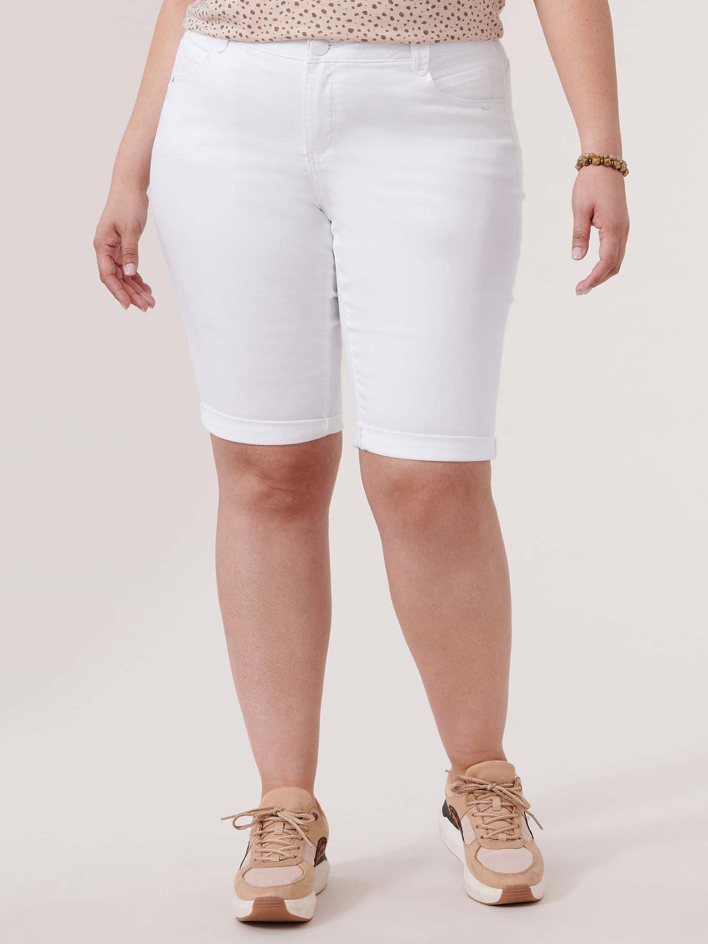 Absolution® White Denim Booty Lift Plus Bermuda Shorts